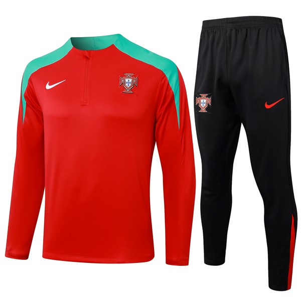 Sudadera De Training Portugal 2024 2025 Rojo Verde 3